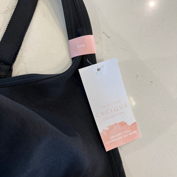 NWT Cacique Unlined‎ Full Coverage No Wire Black Bra size 54B - Picture 5 of 8